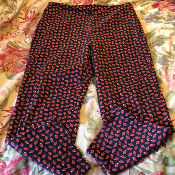TALBOTS Heritage Size 10 Ladies Ladybugs Flat Front Side-Zip Pant Cotton Stretch - Picture 7 of 14